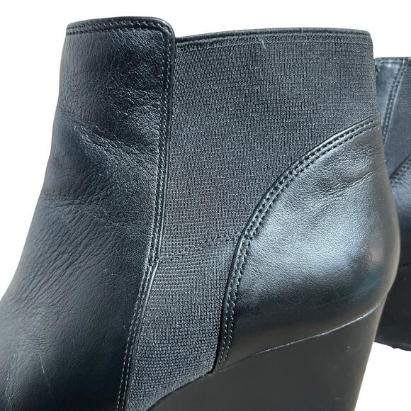 Clarks Artisan 16731 Black Leather Zip Up Wedge Ankle Boot Booties 8.5 - Picture 6 of 13